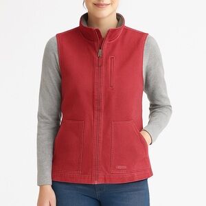 🧥 Lakin McKey Trading Co. Women’s XL Red Canvas Sherpa-Lined Utility Vest‎
